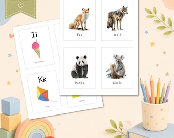 Preschool Flashcards Bundle, 300+ Printable Learning Cards