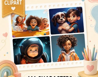 Storybook Character Clipart Bundle, 466 PNG Kids Characters for Storytelling & Teaching