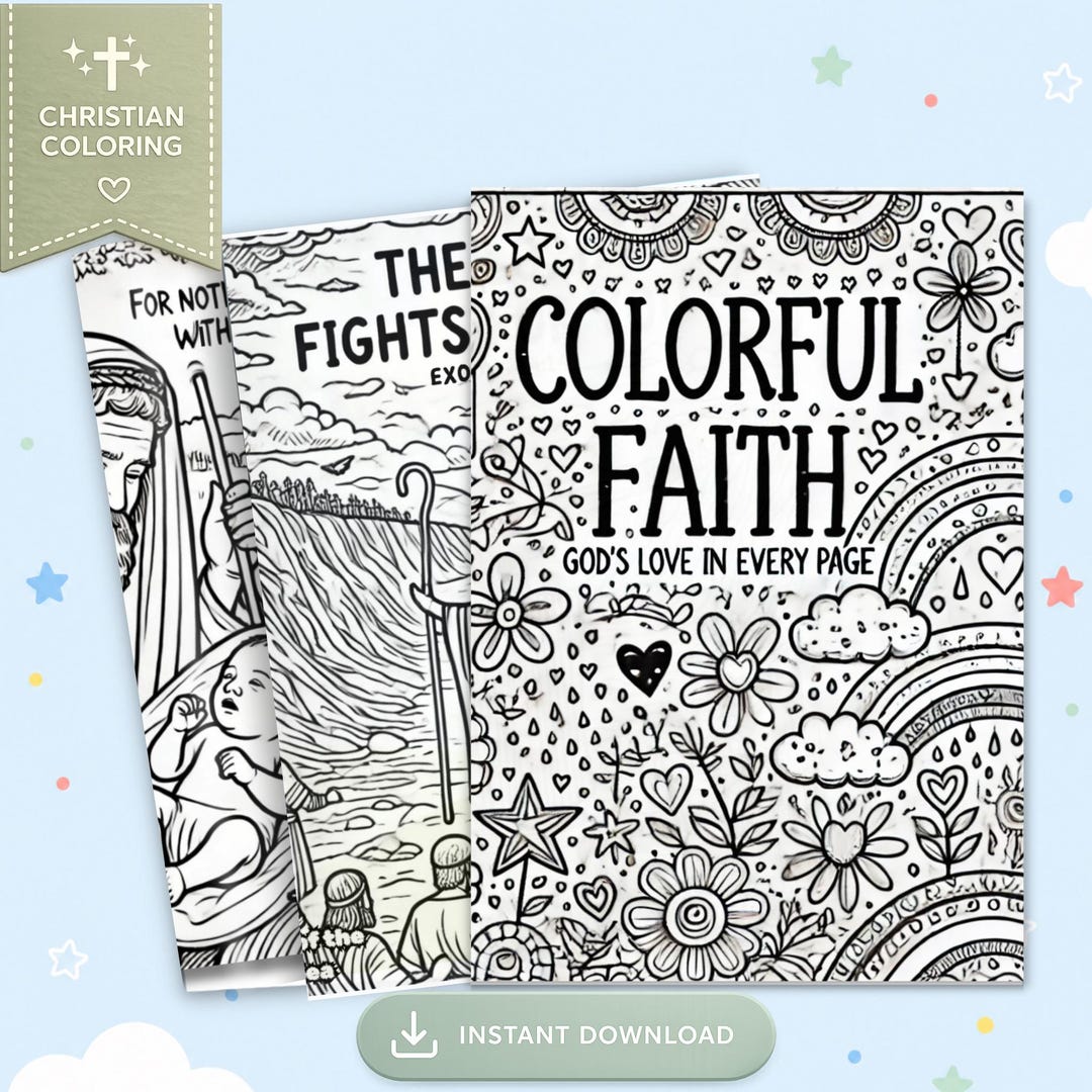 COLORFUL FAITH Bible Verse Coloring Pages for Kids With PLR Rights - Etsy
