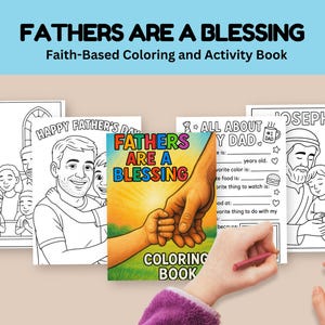 Vatertags-Malpaket - Christliche Homeschool-Malaktivität - Kinderkirche zum ausdrucken für Papa - Glaubensbasiertes Geschenk für Väter