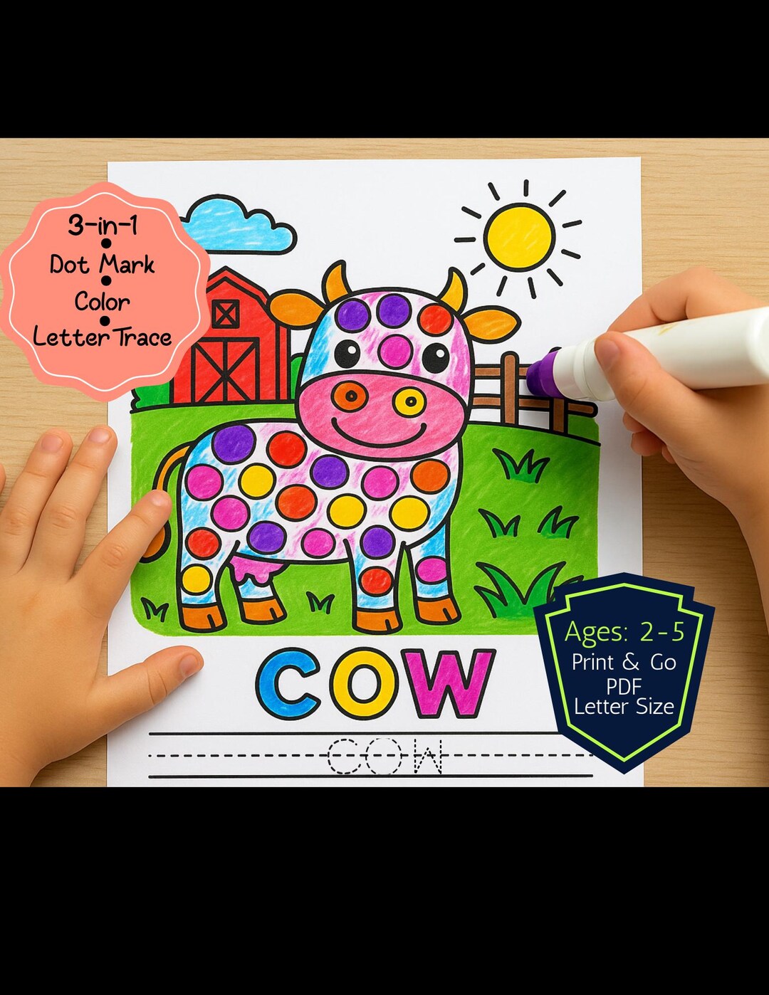 Preschool Printables - Dot Marker Farm Animal Worksheets | Tracing ...