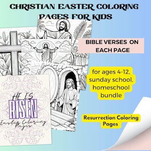 Christian Coloring Pages - Printable Bible Verses - Kids Learn About Jesus - Printable Easter Lesson-Bible Quote Coloring Book