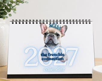 French Bulldog 2027 Desk Calendar – Cute Frenchie Dog Lover Gift