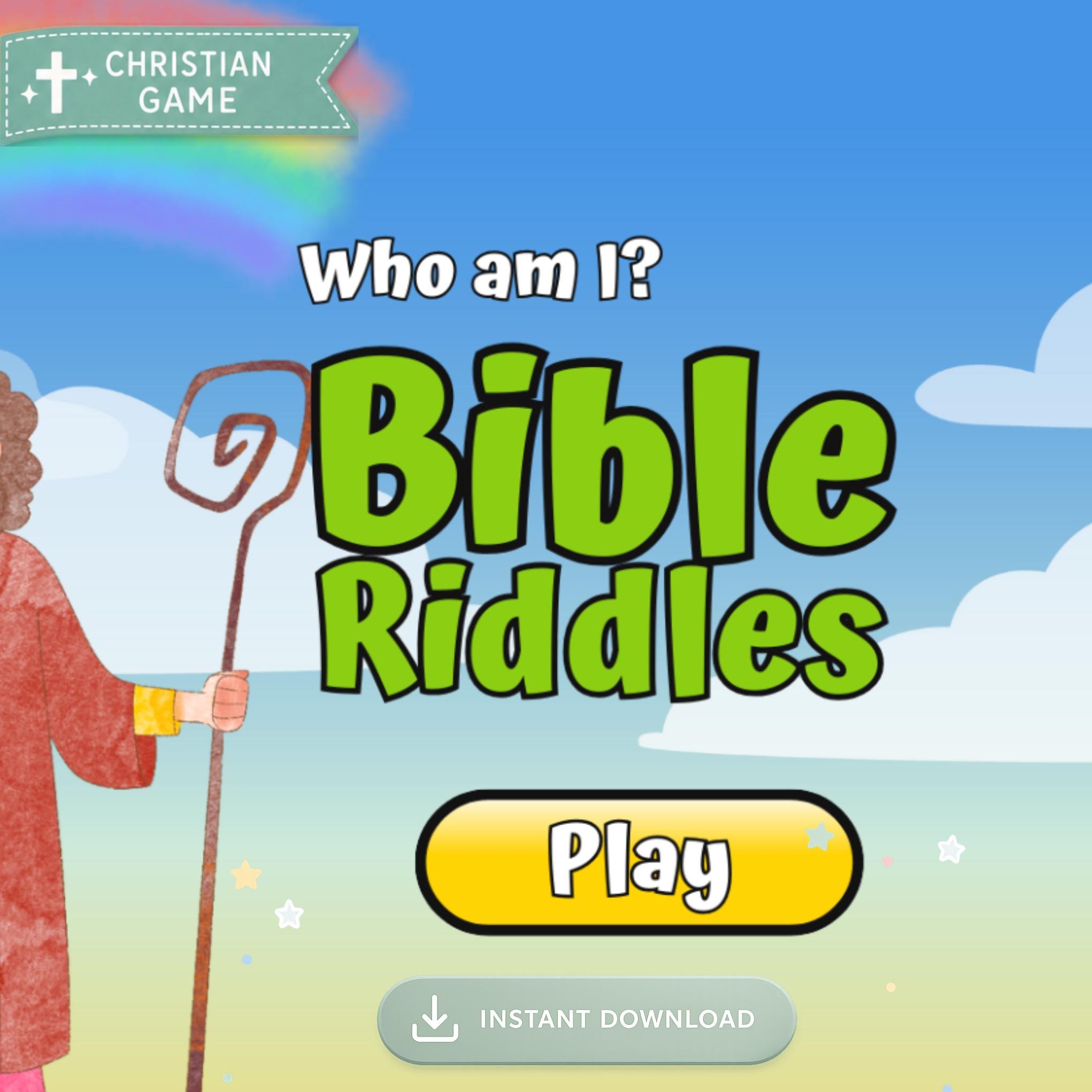 Biblical Kid Riddles Interactive Bible Riddles Game for Kids, Sunday School Activity ...