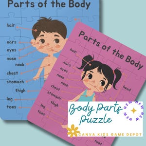 Body Parts Puzzle for Kids, 30-Piece Human Body Puzzle for Toddlers, Preschool Child Development Toy, Jigsaw Puzzle, Personalized Option