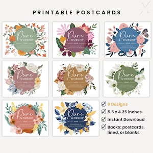 Pure Worship 2025 Postcards, JW Convention Gifts Printable, 2025 Convention Postcards, Special Convention, Convention JW, Floral Postcards