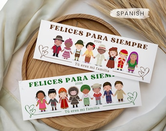 Separadores imprimibles de la Convención de Testigos de Jehová 2026: Felicidad eterna. Regalos de la convención. Trajes tradicionales para niños.