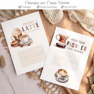 Gift Card Holders Template Printable Pioneer School Gift Card Pioneer Thank You A Latte Digital Download PDF JW Pioneer Gifts 5x7 A7
