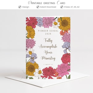 JW Pioneer School 2025 Card Printable 2 Timothy 4:5 Fully Accomplish Your Ministry Encouragement Digital Download PDF JW Greeting Cards