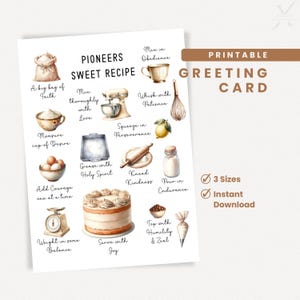 JW Pioneers, carte scolaire des pionniers, carte d'encouragement, carte de voeux imprimable, PDF à téléchargement immédiat, qualités chrétiennes, recette de pâtisserie