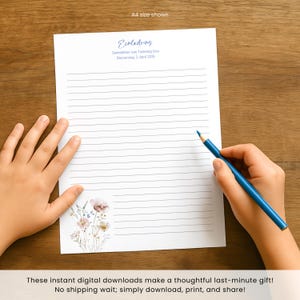 German 2026 JW Memorial Campaign Letter Writing Stationery Paper Printable Floral Lined Unlined Notepaper Letterhead Download PDF image 2