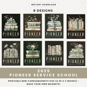 JW Pionier Schule 2025 Magnete Druckbare Karten Mini Machen Sie Ihre eigenen Magnete JW Geschenke Magnete PSS Sofortiger Download Blumen Bücher