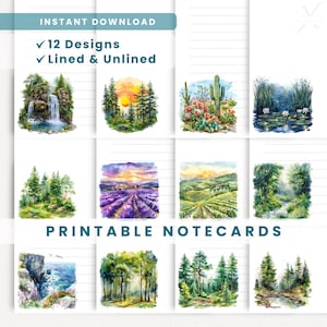 Sorry we missed you Printable Notecards Lined Unlined Ministry Cards Letter Writing Return Visit Set Notepad Nature Landscape