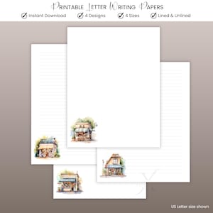 Coffee Shops Stationery Letter Writing Printable Stationery Paper Lined and Unlined Letterhead Digital Download PDF Ministry Stationery