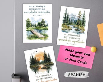 Spanish JW 2026 Year Text Magnets Printable Mini Scripture Cards Christian Encouragement Gift Digital Download PDF Matthew 5:3