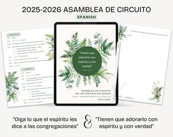 Spanish 2025-2026 JW Circuit Assembly Digital Notebook Bundle PDF Hyperlinked Lined Unlined | Circuit Assembly Notebook Printable