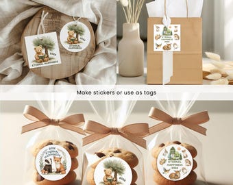 JW Eternal Happiness 2026 Stickers Printable Circle or Square Convention Gifts DIY Labels Tags Digital Download PDF Forest Animals