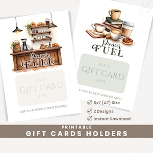 Porte-cartes cadeau JW Pioneers Coffee Imprimable Pioneer Fuel Merci Porte-cartes cadeau Modèle A7 5 x 7 Téléchargement instantané PDF Cadeaux PSS