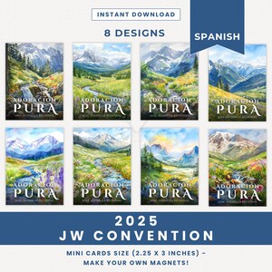 Cadeaux pour la Convention JW en espagnol 2025 Cartes imprimables Pure Worship Mini magnets à fabriquer soi-même JW Convention spéciale imprimable Spring Mountains