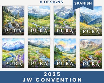 Regali per la Convention dei Testimoni di Geova in spagnolo 2025 Biglietti stampabili per la pura adorazione Mini magneti fai da te JW stampabili Special Convention Montagne primaverili