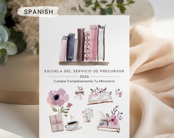 Spanish JW Pioneer Service School 2026 Card Fully Accomplish Your Ministry Pioneer Gift Floral Book Printable Digital Download PDF