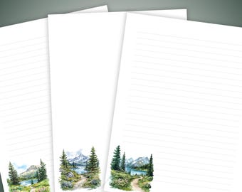 Spur Lake Stationery Druckbares Briefpapier liniert unliniert (Digitaler Download PDF) A4 US