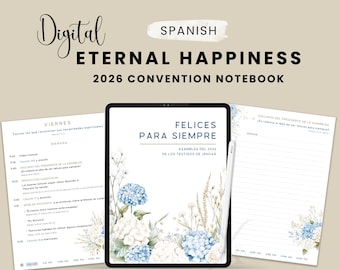 Spanish Felices Para Siempre Notebook JW Convention 2026 Printable PDF Hyperlinked Lined Unlined (Digital Download)