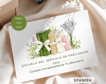 Spanish 2026 Pioneer School Card Printable Fully Accomplish Your Ministry Digital Download PDF