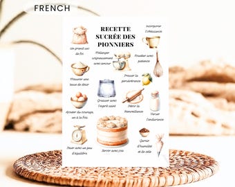 French JW Pioneer Service School Recipe Printable Card Christian Qualities Digital Download PDF