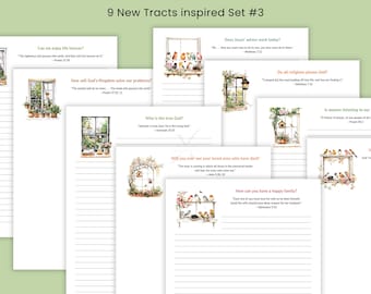JW Tracts Letter Writing Paper Set 9 New Tracts Printable Stationery Bundle Writing Sheets Ministry Gift Digital Download PDF Set #3