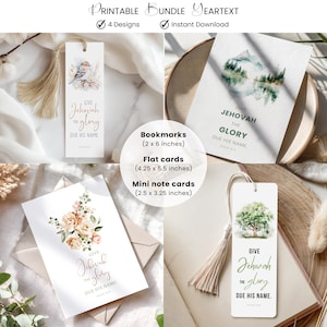 2025 JW Year text, Psalm 96:8, Printable Bookmarks Greeting Cards and Gift Tags Printable PDF year text 2025 JW Gift Give Jehovah Glory Due