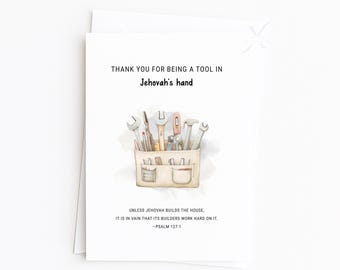 Tool in Jehovah’s Hand LDC Volunteer Card JW Printable Digital Download PDF Psalm 127:1