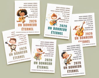 French JW Convention Gifts Eternal Happiness Printable Bookmarks Magnets 2026 Joy of Conventions Music Lyrics