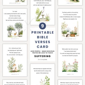 Escrituras sobre el tema del sufrimiento, versículo bíblico imprimible de los Testigos de Jehová, tarjeta de memoria, regalo ministerial, escritura de cartas en PDF, idea para adoración familiar, juego de los Testigos de Jehová