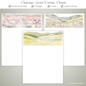 Enjoy Life Forever #2 JW Stationery Letter Writing Printable Stationery Paper Lined and Unlined Letterhead Digital Download PDF Ministry