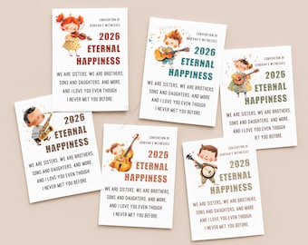 JW Convention Gifts Eternal Happiness Printable Bookmarks Magnets 2026 Joy of Conventions Music Lyrics