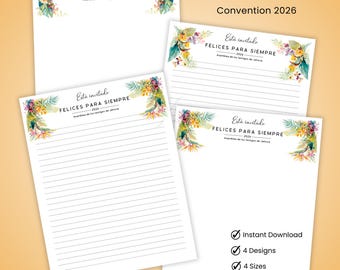 Spanish JW Convention 2026 Stationery Eternal Happiness Letter Writing Paper Printable JW Letter Paper Set Digital Download PDF