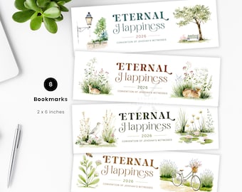 2026 Convention Bookmarks: Eternal Happiness, Watercolor Nature (Digital Download PDF)