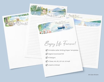 Enjoy Life Forever #3 JW Letter Writing Paper Stationery Printable PDF Lined Unlined A4 A5 US Size Digital Download