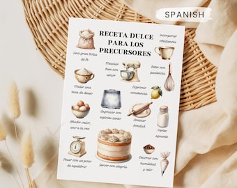 Spanish JW Pioneer Service School Recipe Printable Card Christian Qualities Digital Download PDF