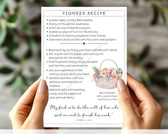JW Pioneer Recipe Printable Daily Encouragement Wall Art (Digital Download)
