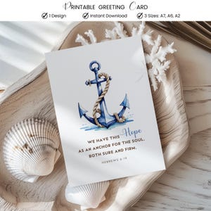 Hebrews 6:19 JW Encouragement Card Printable Hope as an Anchor Scripture Card Christian Greeting Card Digital Download PDF Nautical Art