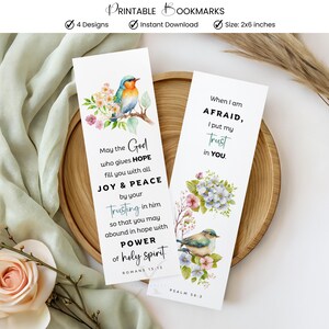 Trust in God Scripture Bookmarks, Floral Bible Verse (Digital Download PDF)