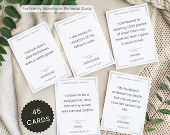 Set #1 Bible Characters Who Am I Game Printable Cards JW Family Worship Group Study Download