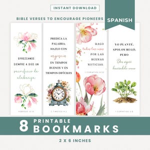 Spaanse JW Pioneers bladwijzers afdrukbare geschenken set bemoedigend bijbelverzen voor pioniers Instant Download christelijke verzen bijbel printables