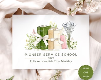 2026 Pioneer School Card Printable Fully Accomplish Your Ministry Digital Download PDF