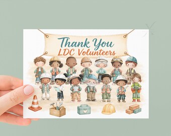 JW LDC Volunteer Thank You Card Printable Construction Appreciation Card Kingdom Hall Volunteer Gift