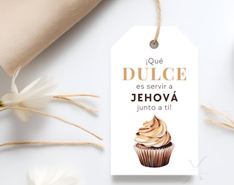 Spanische Pionier Schule Tags JW Geschenkanhänger Druckbare Dessert Etiketten Favor Snacks Leckereien (digitaler Download)