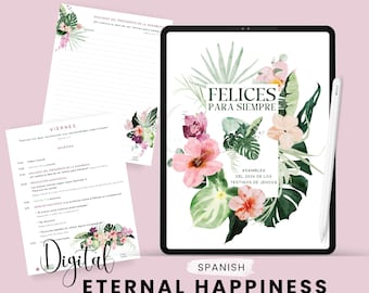 Spanish JW Convention 2026 Notebook Digital or Printable PDF Felices Para Siempre Notebook Hyperlinked Lined Unlined Paradise