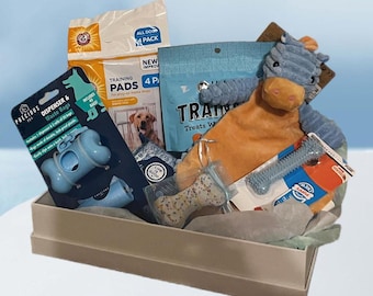 Welcome Home Puppy Gift Box - New Puppy Gift Box- Gift for Dog- New Puppy  treats-  Dog Gift Basket - Pup Parcel - Puppy Basket -Puppy treat